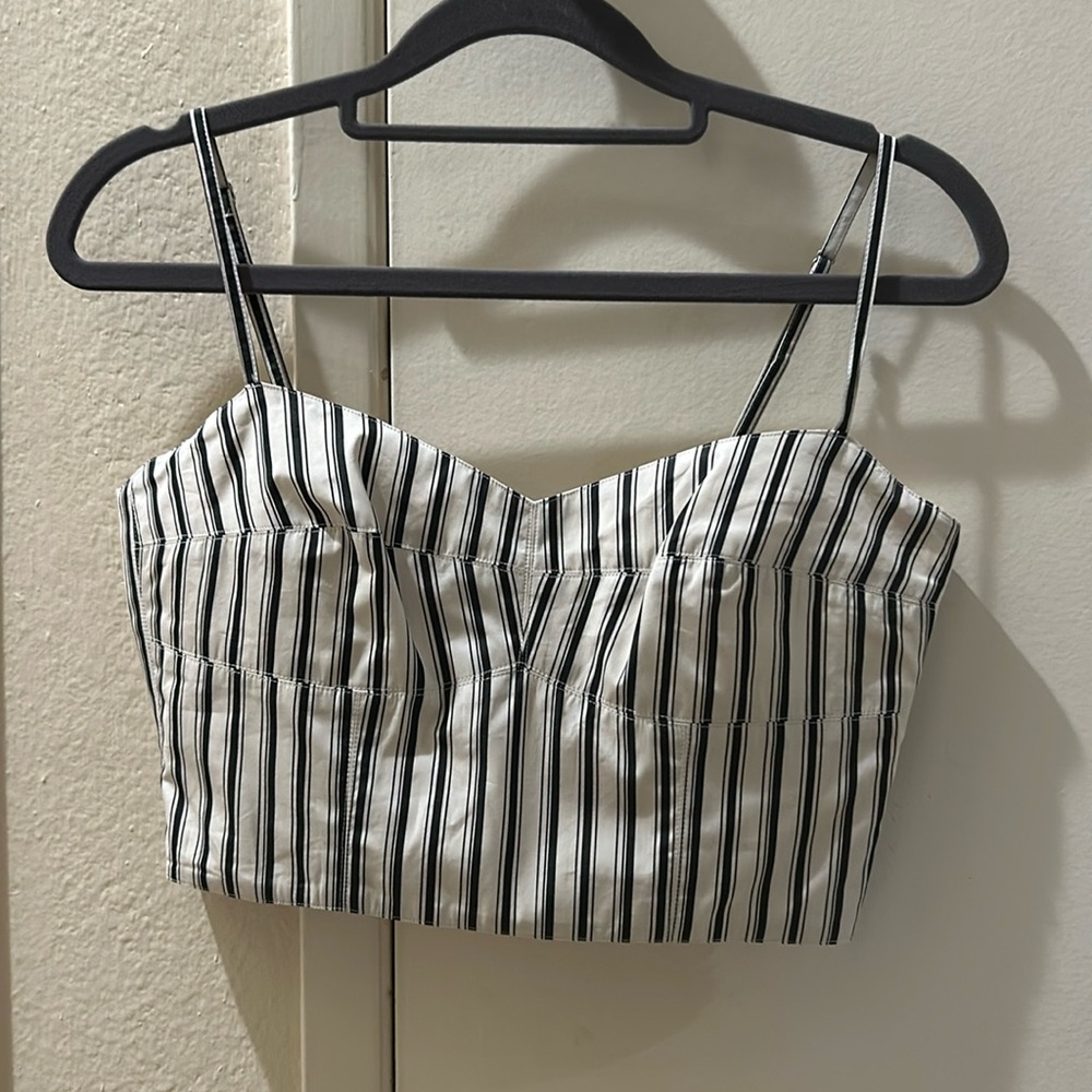 Theory Striped Crop Tank